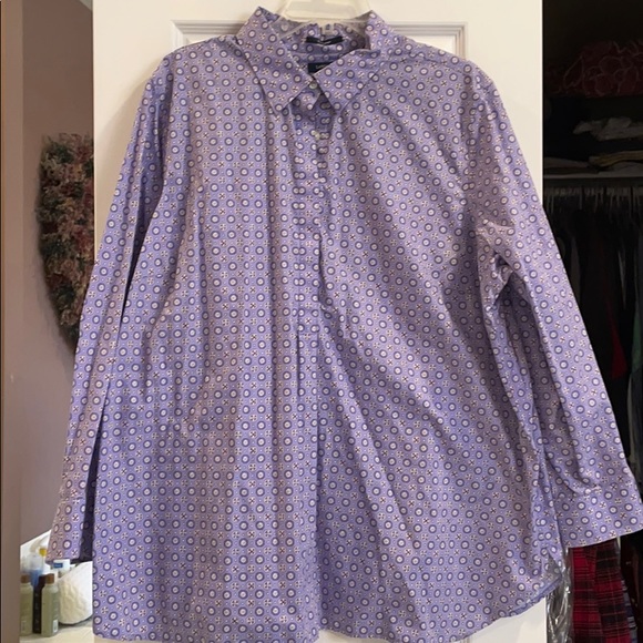26w lands end no iron supima cotton long sl